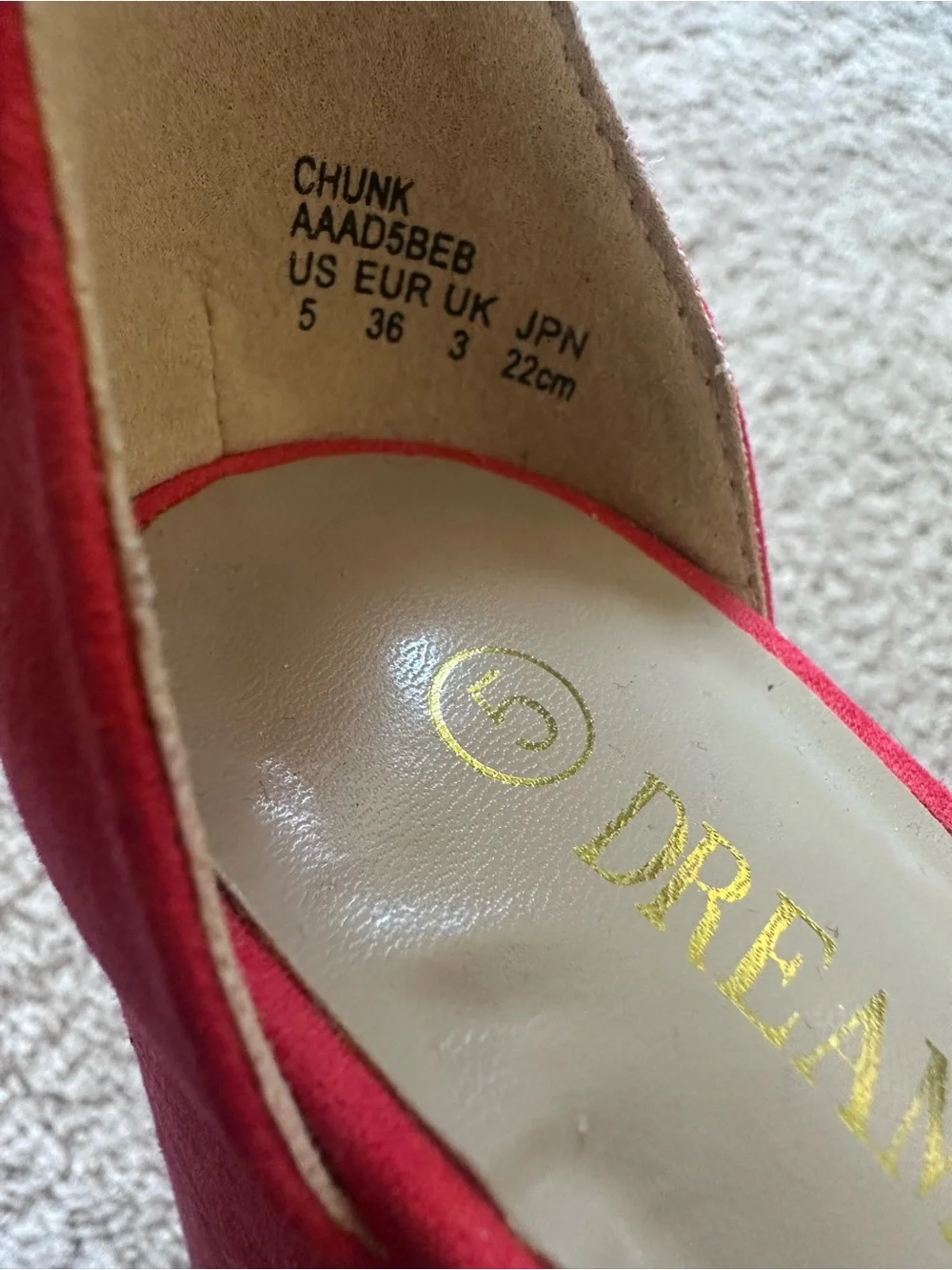 Dream Pairs Red Ankle Strap Block Heels